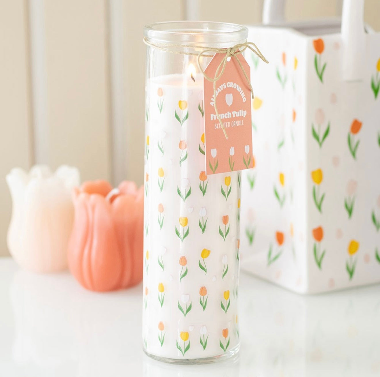 Tulip candle jar tube