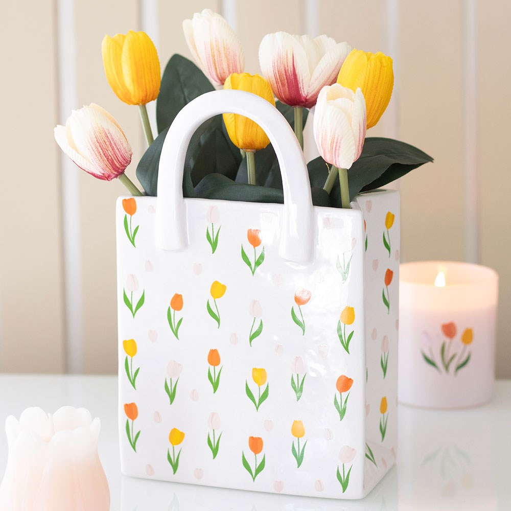 Tulip bag ceramic vase